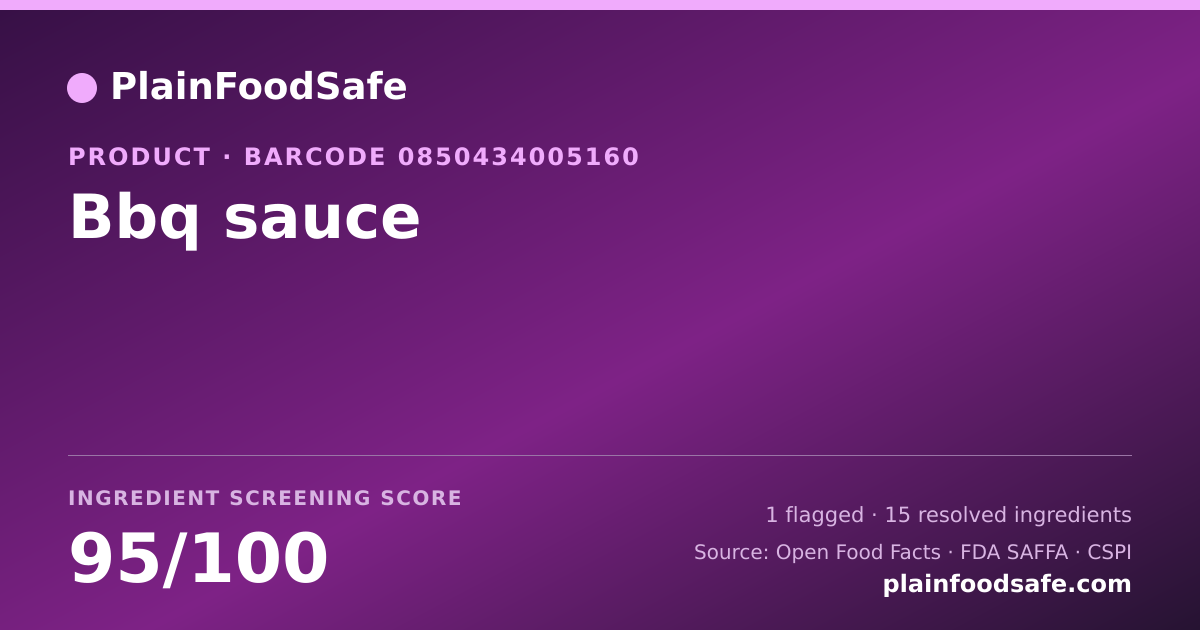 Share card for Bbq sauce Food Ingredient Profile