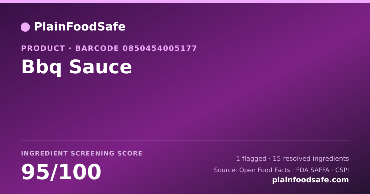 Share card for Bbq Sauce Food Ingredient Profile
