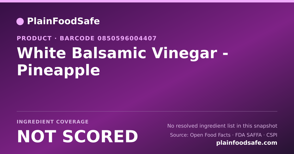 Share card for White Balsamic Vinegar - Pineapple Food Ingredient Profile
