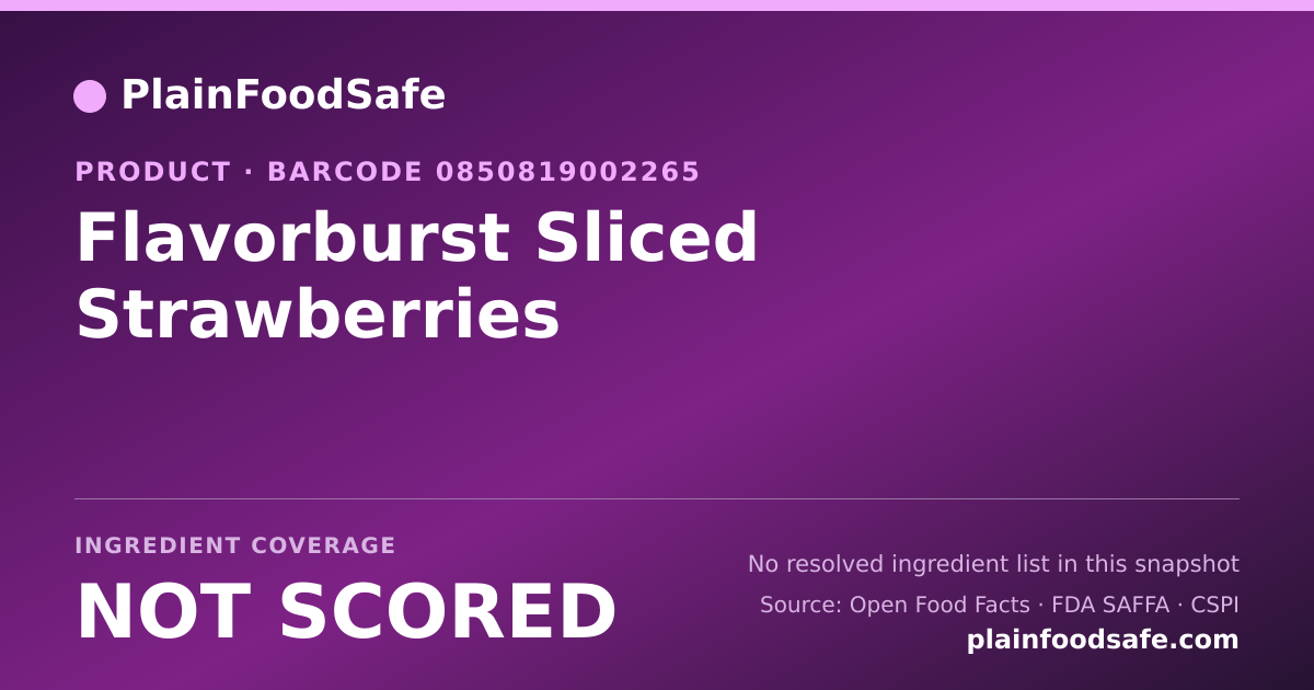 Share card for Flavorburst Sliced Strawberries Food Ingredient Profile