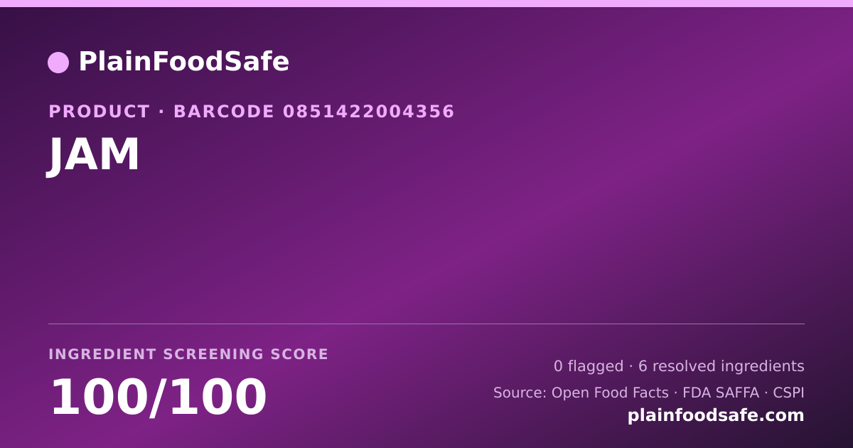 Share card for JAM Food Ingredient Profile