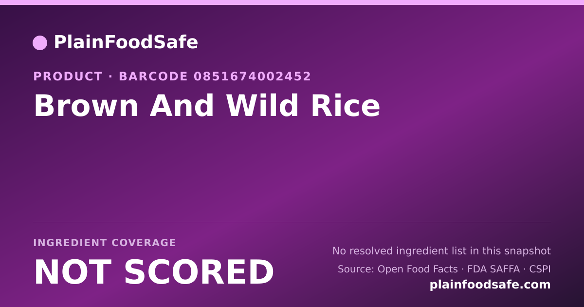 Share card for Brown And Wild Rice Food Ingredient Profile