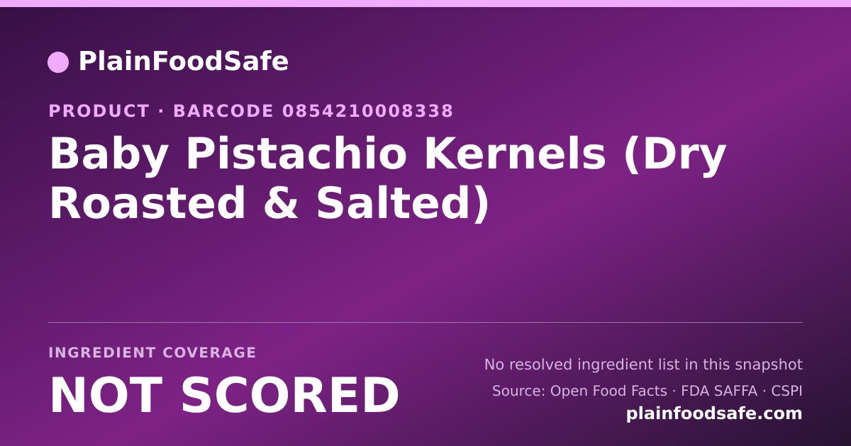 Share card for Baby Pistachio Kernels (Dry Roasted & Salted) Food Ingredient Profile