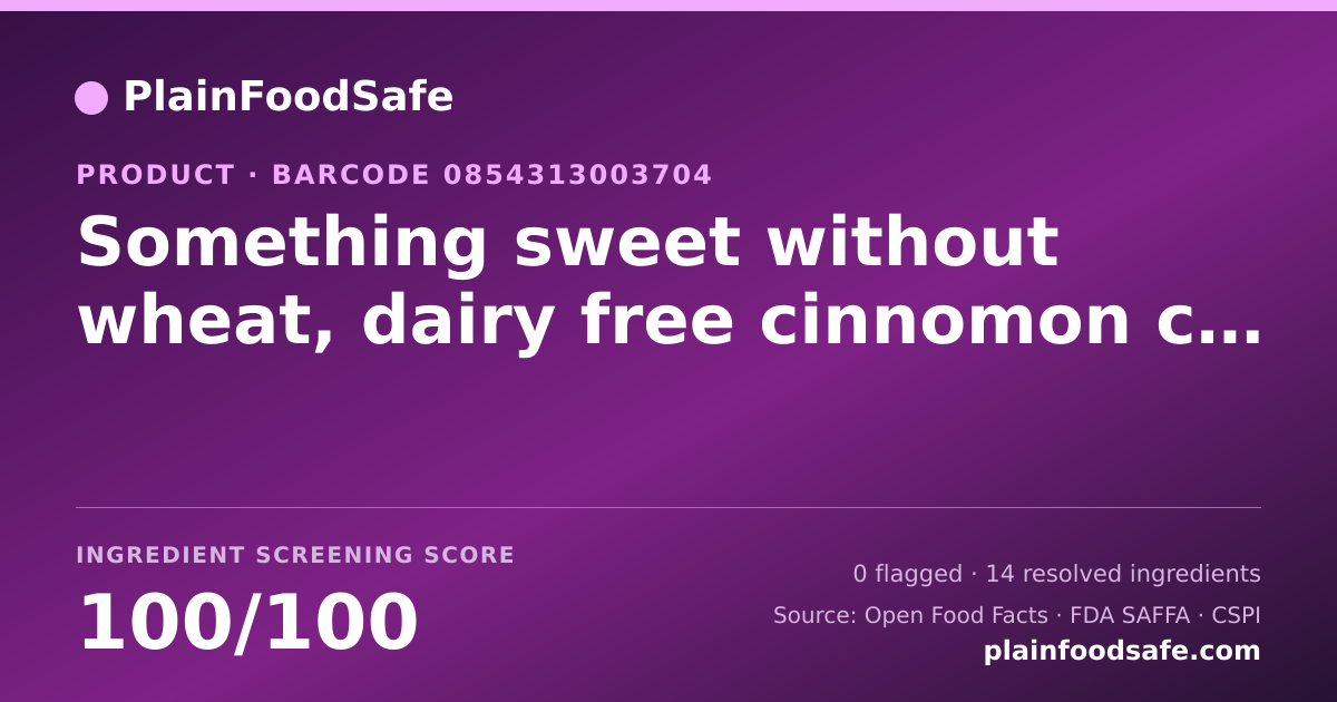 Share card for Something sweet without wheat, dairy free cinnomon croissant Food Ingredient Profile