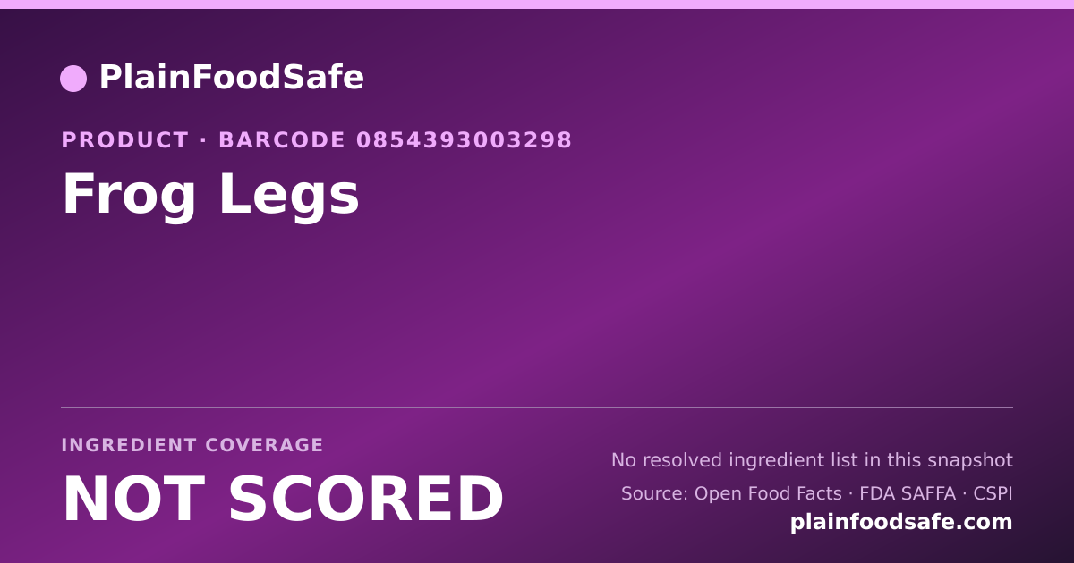 Share card for Frog Legs Food Ingredient Profile