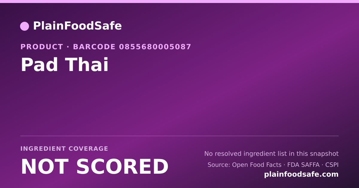 Share card for Pad Thai Food Ingredient Profile