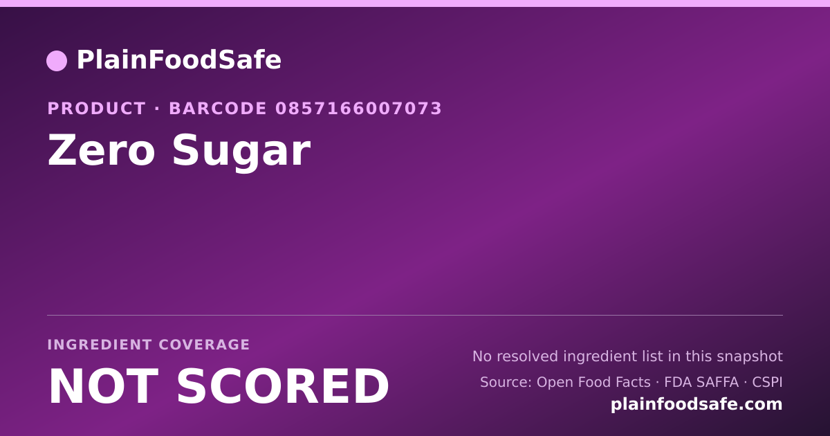 Share card for Zero Sugar Food Ingredient Profile