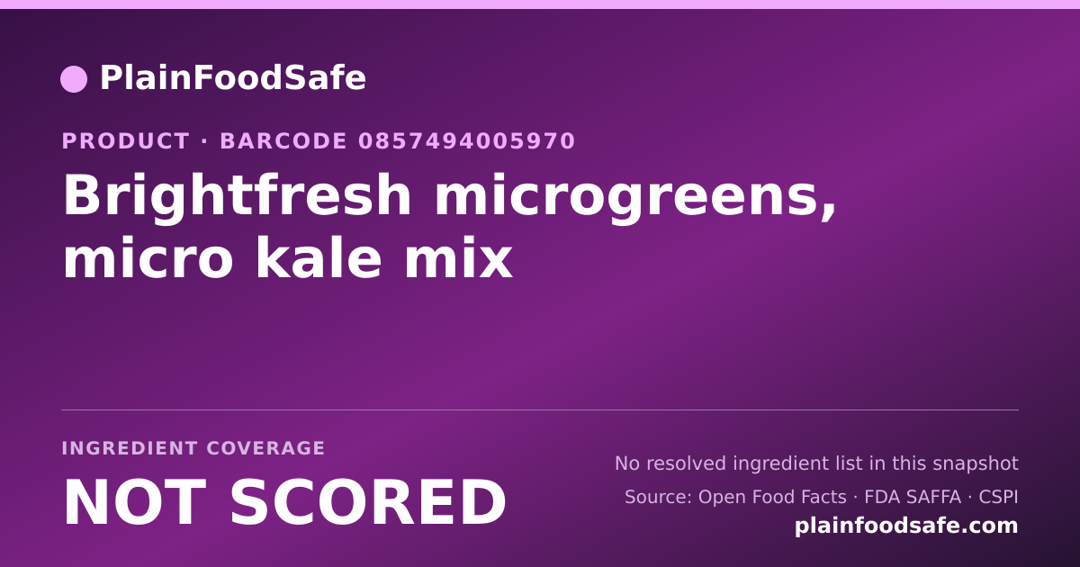 Share card for Brightfresh microgreens, micro kale mix Food Ingredient Profile