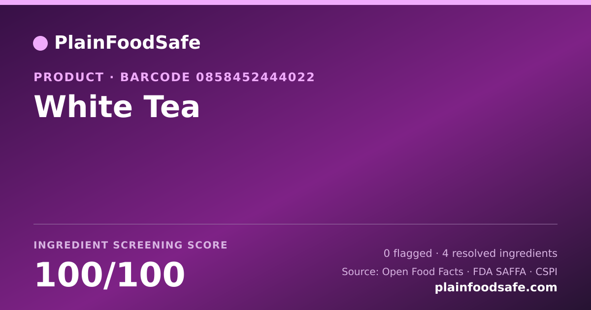 Share card for White Tea Food Ingredient Profile