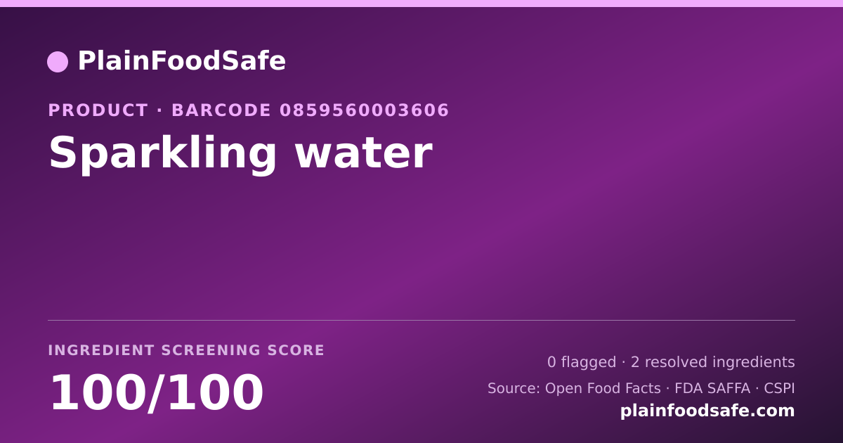 Share card for Sparkling water Food Ingredient Profile