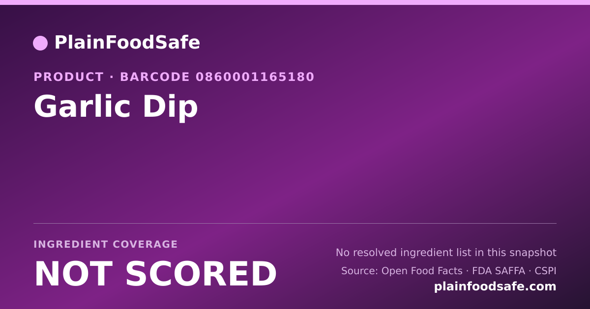 Share card for Garlic Dip Food Ingredient Profile