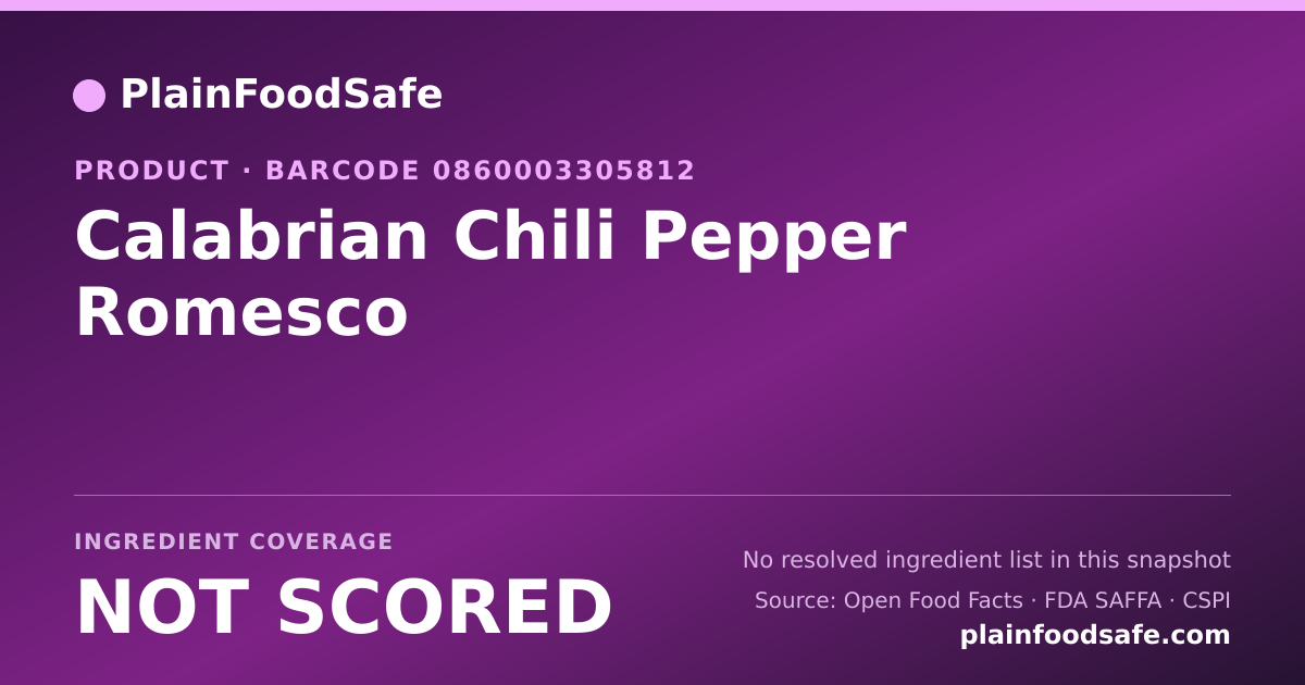 Share card for Calabrian Chili Pepper Romesco Food Ingredient Profile