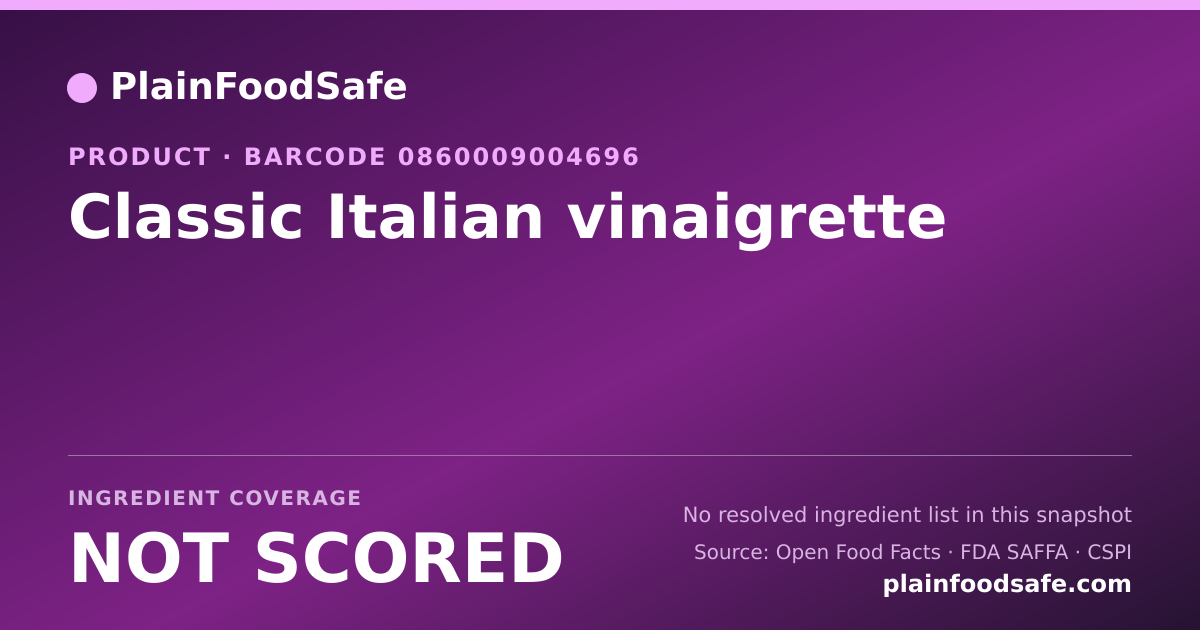 Share card for Classic Italian vinaigrette Food Ingredient Profile