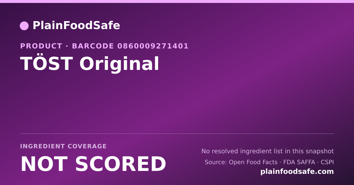 Share card for TÖST Original Food Ingredient Profile