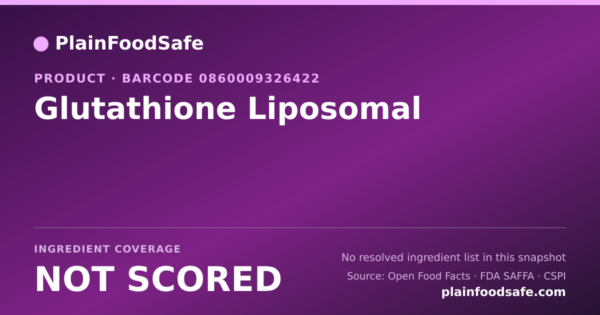 Share card for Glutathione Liposomal Food Ingredient Profile