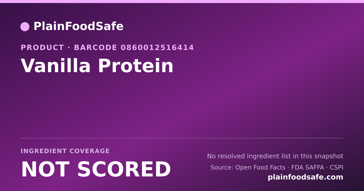 Share card for Vanilla Protein Food Ingredient Profile