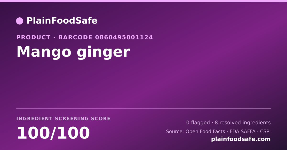Share card for Mango ginger Food Ingredient Profile