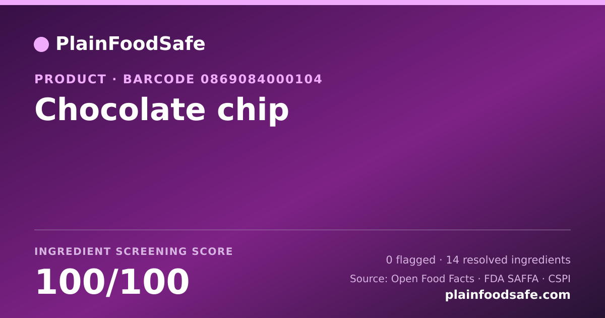 Share card for Chocolate chip Food Ingredient Profile