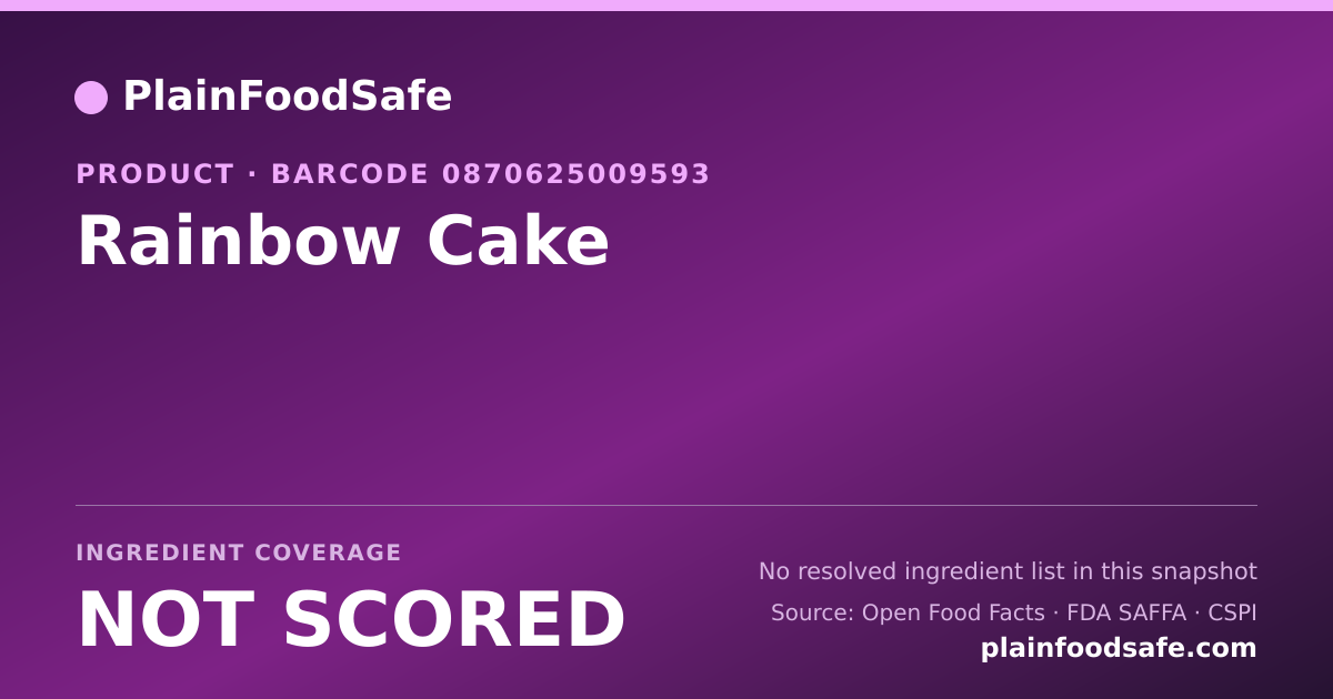 Share card for Rainbow Cake Food Ingredient Profile
