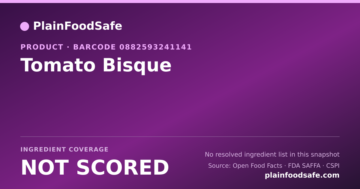 Share card for Tomato Bisque Food Ingredient Profile