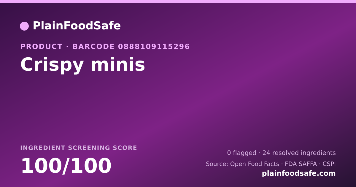 Share card for Crispy minis Food Ingredient Profile