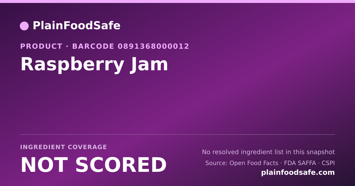 Share card for Raspberry Jam Food Ingredient Profile