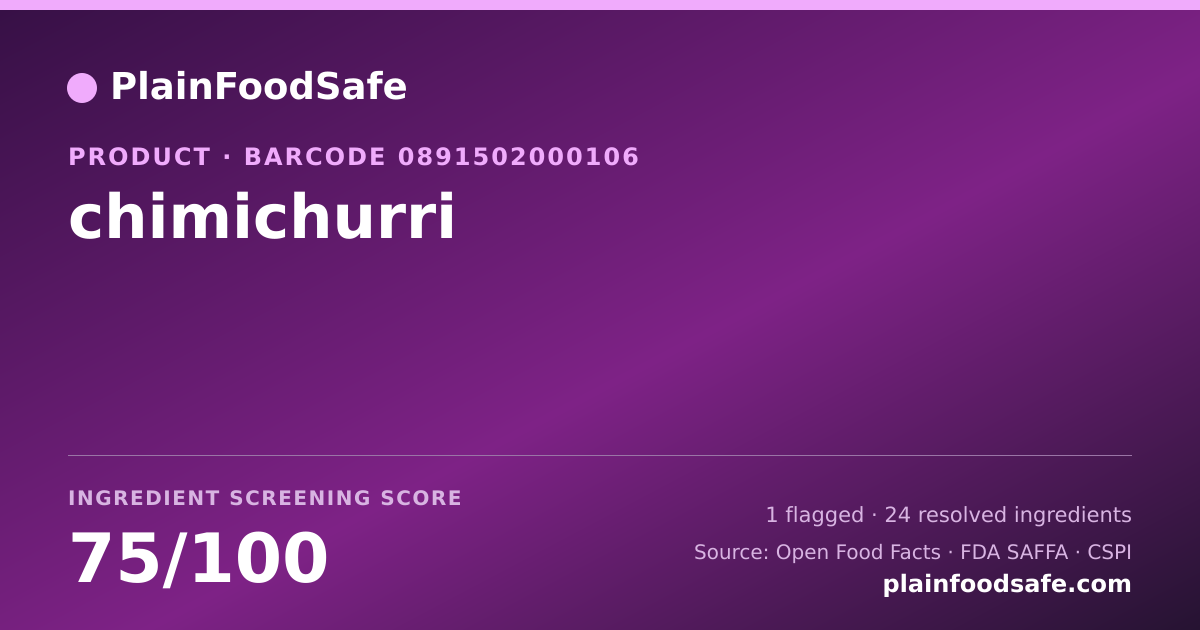 Share card for chimichurri Food Ingredient Profile