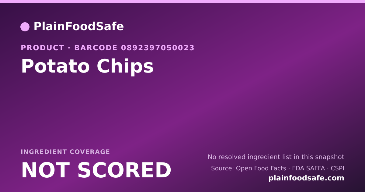 Share card for Potato Chips Food Ingredient Profile