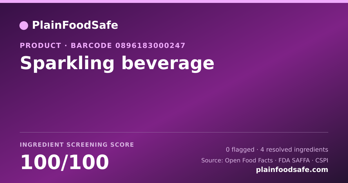 Share card for Sparkling beverage Food Ingredient Profile