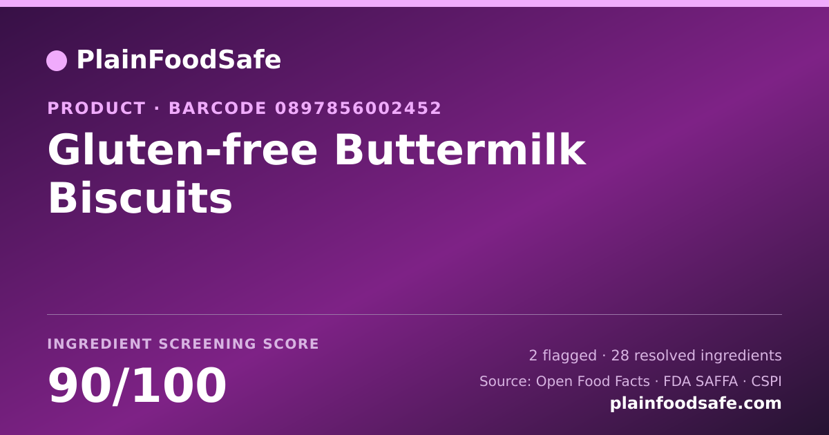 Share card for Gluten-free Buttermilk Biscuits Food Ingredient Profile