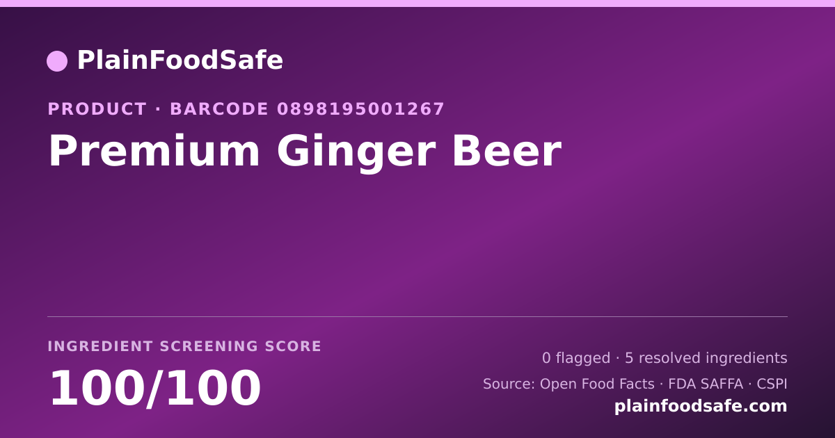 Share card for Premium Ginger Beer Food Ingredient Profile