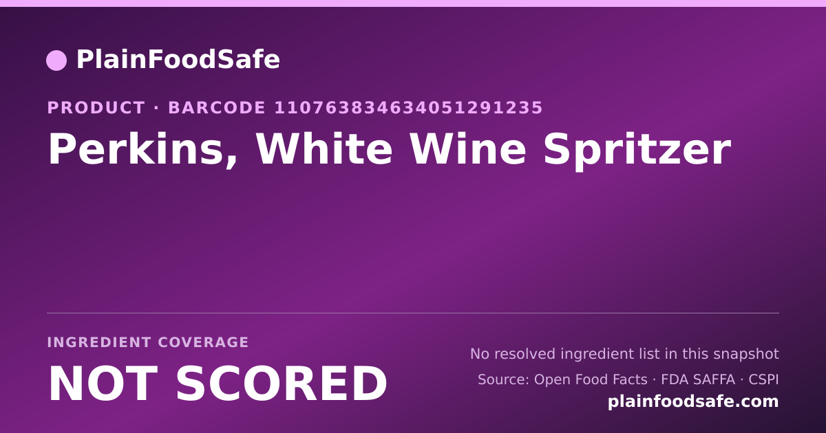 Share card for Perkins, White Wine Spritzer Food Ingredient Profile