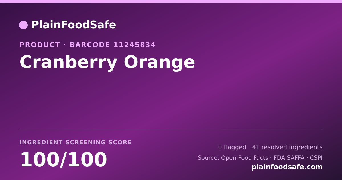 Share card for Cranberry Orange Food Ingredient Profile