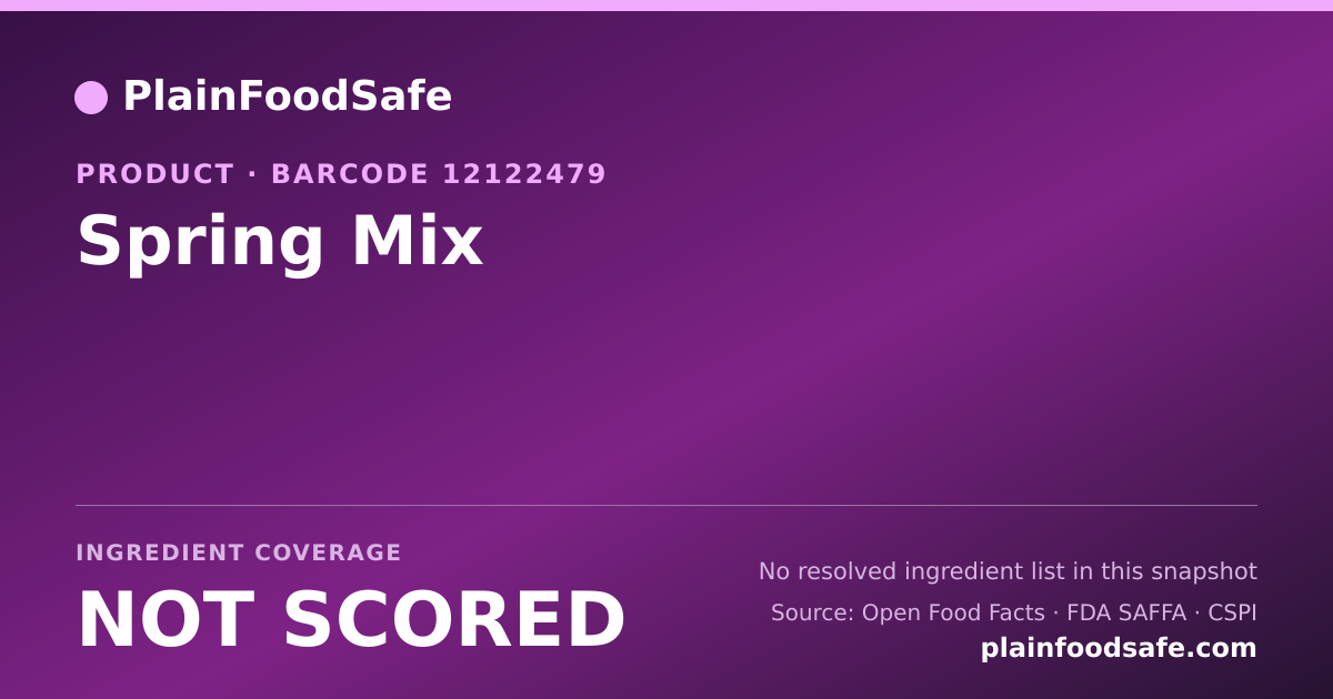Share card for Spring Mix Food Ingredient Profile