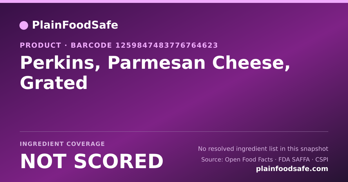 Share card for Perkins, Parmesan Cheese, Grated Food Ingredient Profile