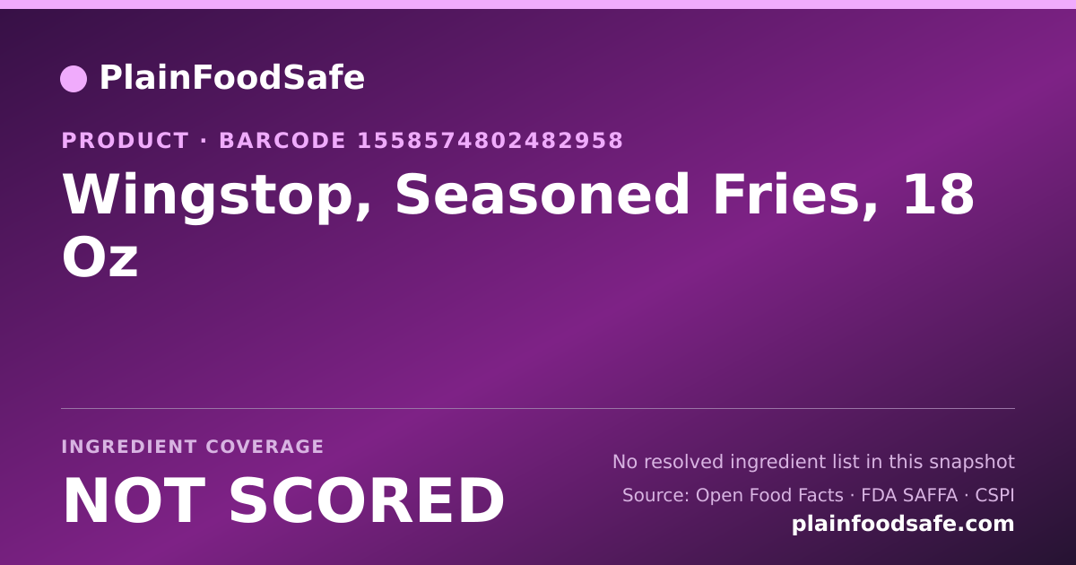 Share card for Wingstop, Seasoned Fries, 18 Oz Food Ingredient Profile