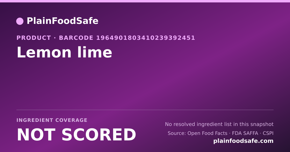 Share card for Lemon lime Food Ingredient Profile