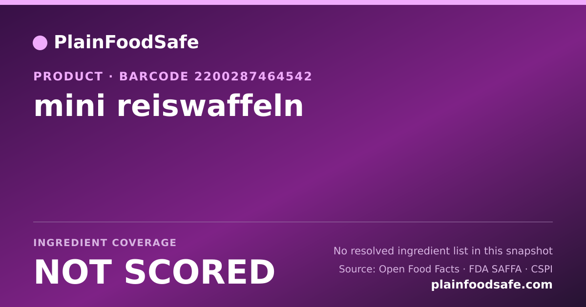 Share card for mini reiswaffeln Food Ingredient Profile