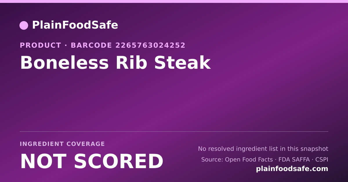 Share card for Boneless Rib Steak Food Ingredient Profile