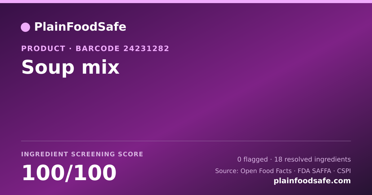 Share card for Soup mix Food Ingredient Profile