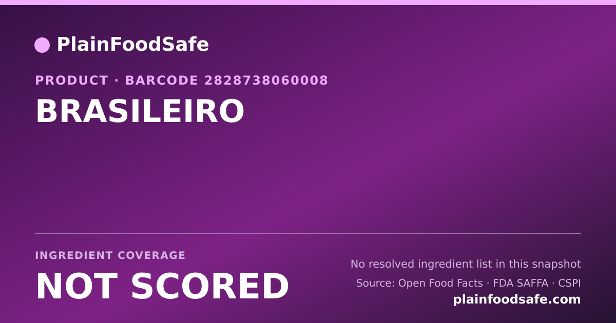 Share card for BRASILEIRO Food Ingredient Profile