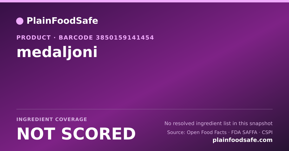 Share card for medaljoni Food Ingredient Profile