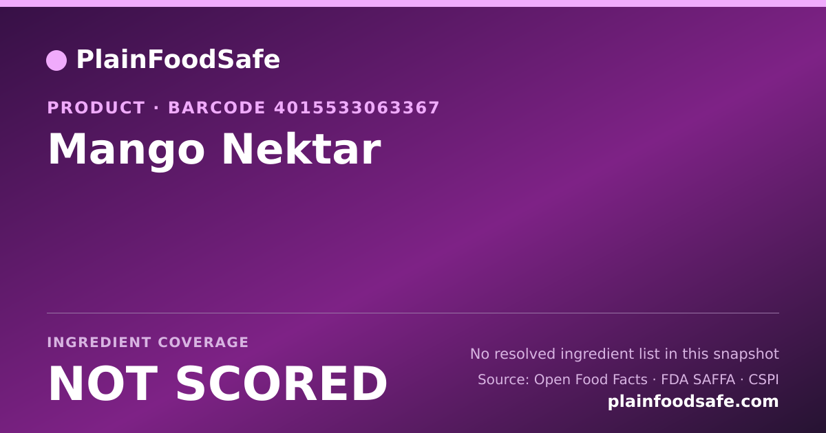 Share card for Mango Nektar Food Ingredient Profile