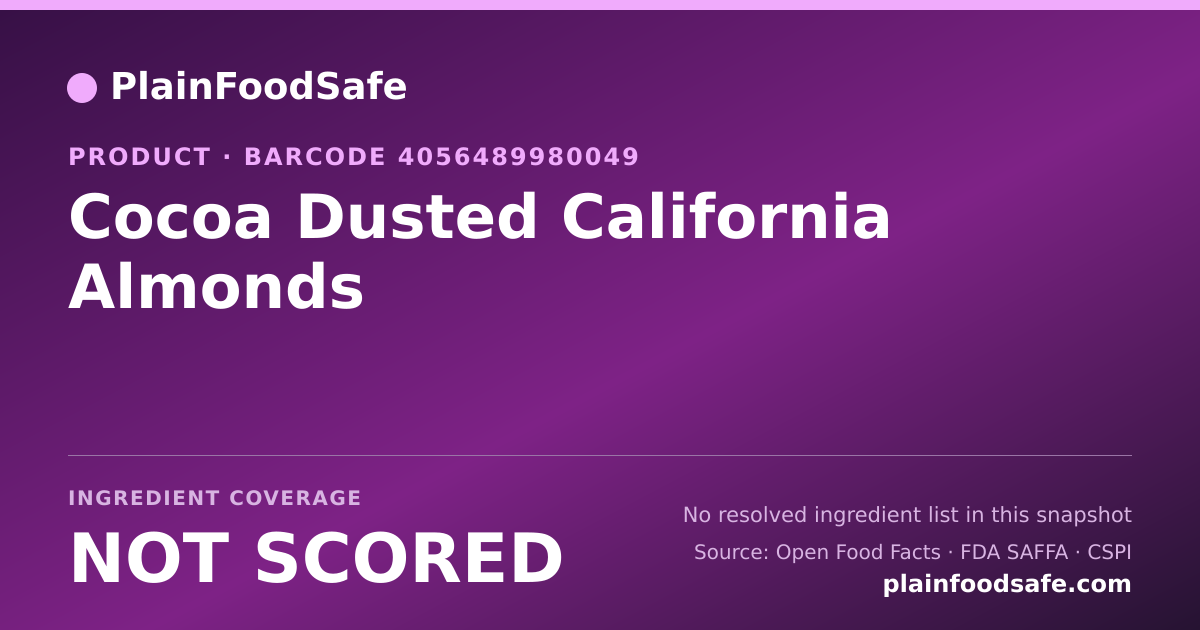 Share card for Cocoa Dusted California Almonds Food Ingredient Profile