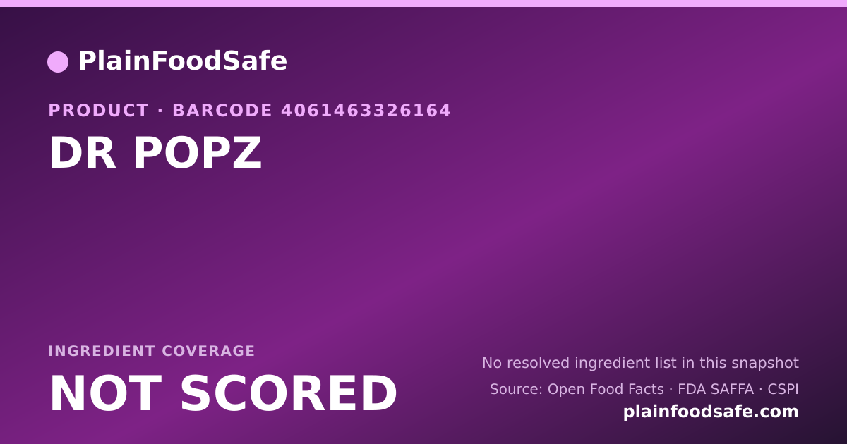 Share card for DR POPZ Food Ingredient Profile