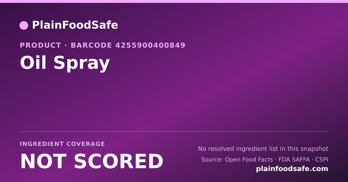 Share card for Oil Spray Food Ingredient Profile