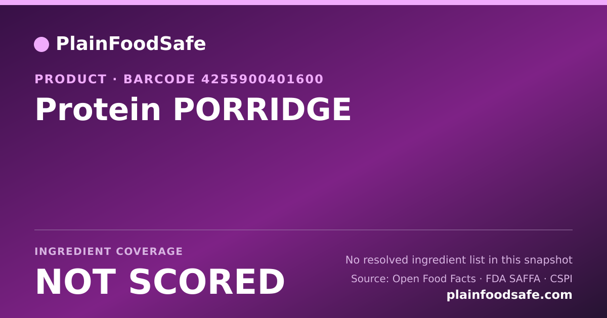Share card for Protein PORRIDGE Food Ingredient Profile