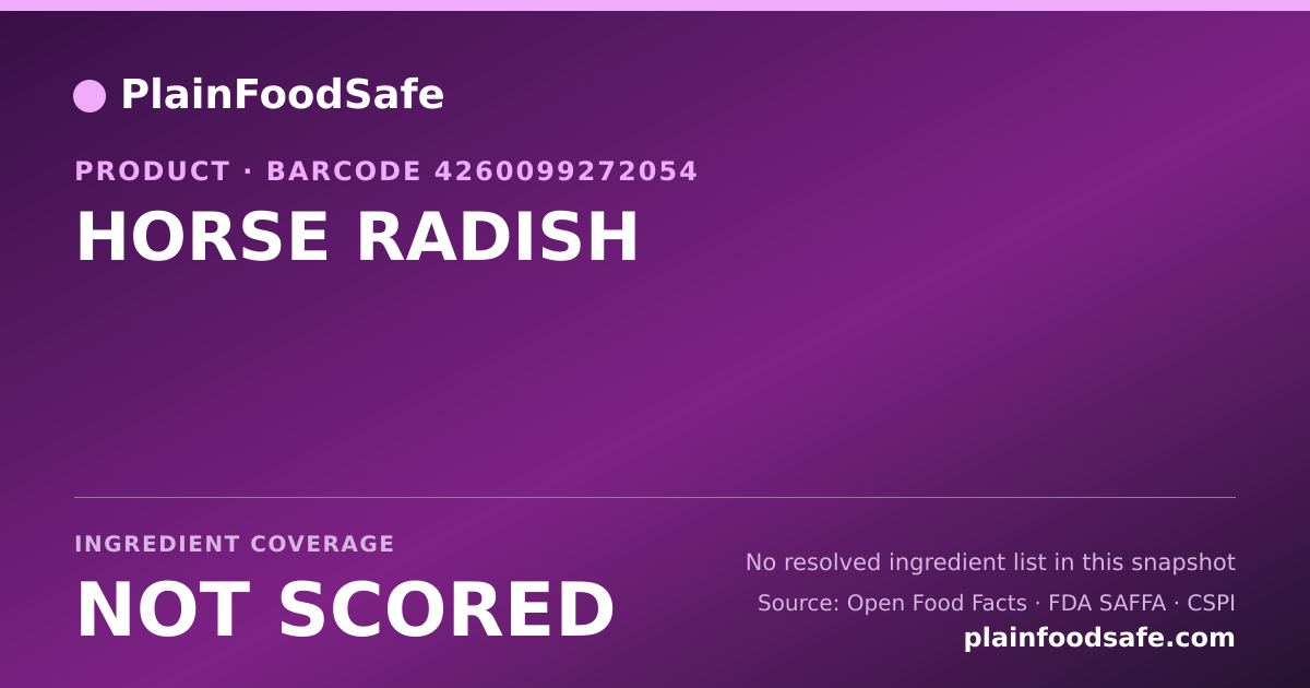 Share card for HORSE RADISH Food Ingredient Profile