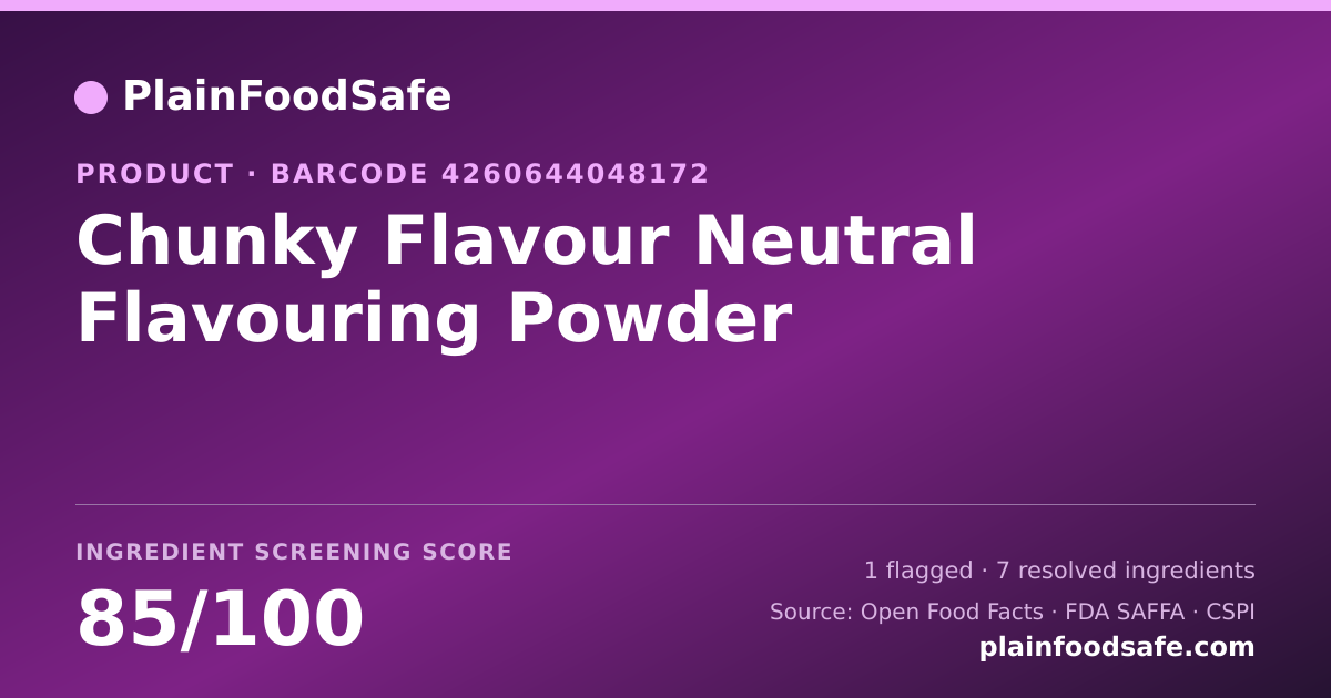Share card for Chunky Flavour Neutral Flavouring Powder Food Ingredient Profile