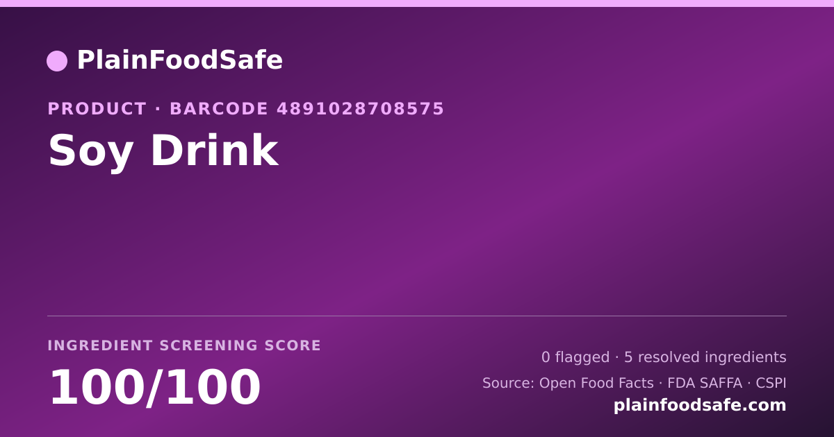 Share card for Soy Drink Food Ingredient Profile
